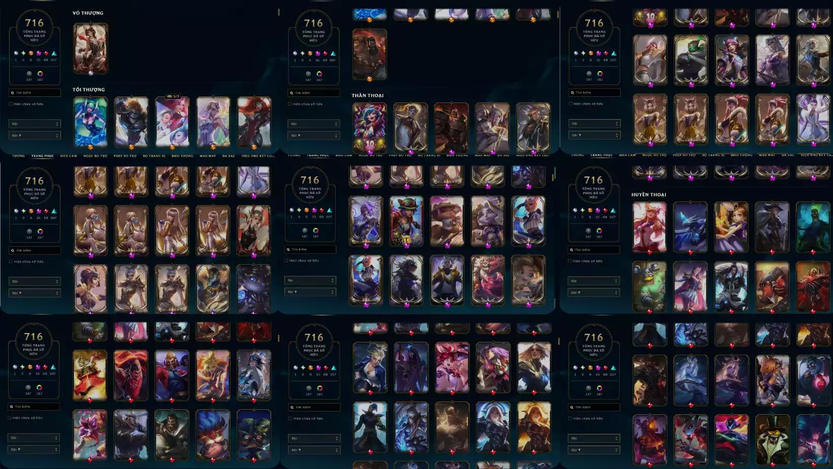 LOL 716 SKIN 1 BO THUONG 6  TOI THUONG 35 THAN THOAI 68 TIM 307 SU THI UNRANK TFT ORIANNA T1